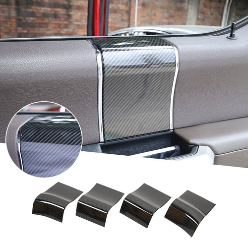 4x Inner Door Handle Panel Trim Decor Cover For Ford F150 2015+ Black Wood Grain - Foto 8