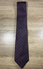 Pure Silk - Wembley Men's Necktie Tie - Classic Red Blue Geometric
