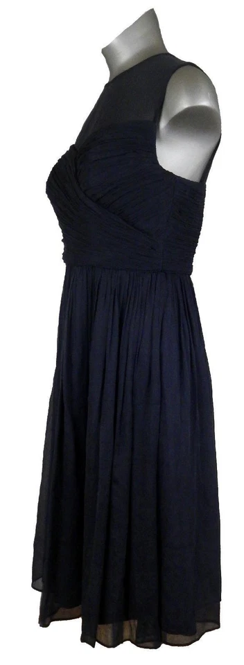 Vestido JCrew Clara en Seda Gasa Negro Talla 0 Dama de honor Cóctel Formal $250 Foto 2 de 4