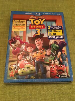Toy Story 3 (Blu-ray/DVD, 2011, 3-Disc Set) Disney Pixar Sealed