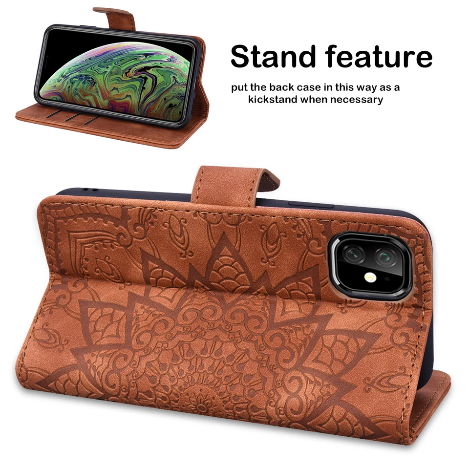 For iPhone 16 15 14 13 12 11 Pro Max XS Magnetic Leather Wallet Flip Case Cover - Image 4 of 4