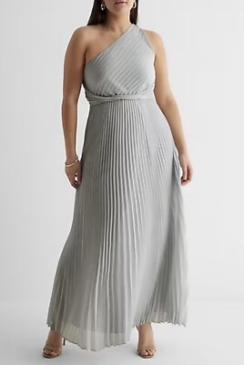 open lace back dress Zora One Shoulder Pleated Midi Dress