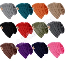 Men's Knitted Skull Baggy Beanie Ski Winter Hat Cap Extra Warm