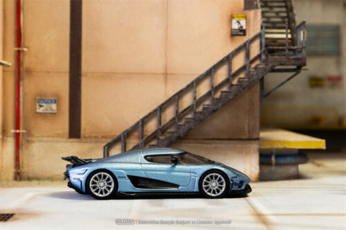 Tarmac Works 1:64 Regera Light Blue Metallic Diecast Model Car