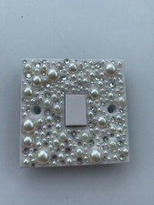 Glitter light switch cover. Bling!!.No glue Pearls single double,triple