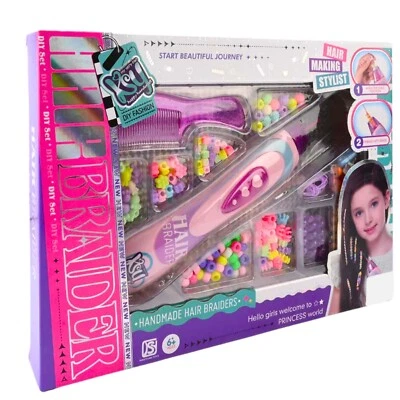SGM Kids Hair Braider Machine DIY Kit with Beads – Styling Toy Gift for Girls 3+