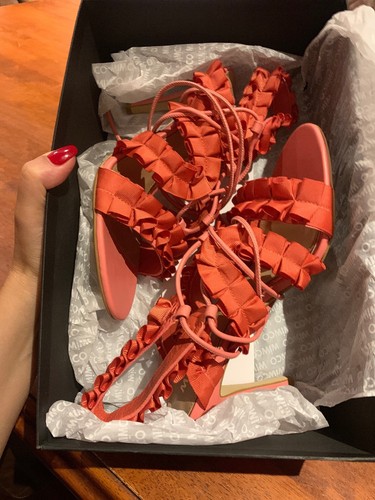 Mimco ❤️❤️❤️👠👠👠 Apricot New Sexy In The Fold $249 Heels Sandals Shoes 39 Or 8 - Picture 9 of 12