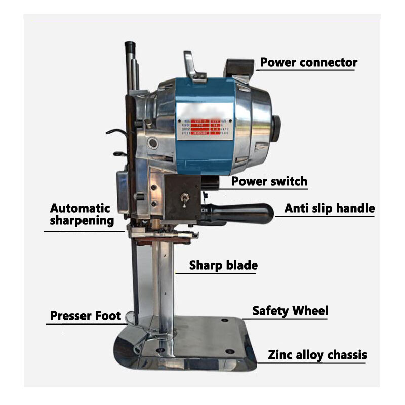 550W 6'' Electric Fabric Cutter Cloth Cutting Machine Straight Knife 110V 220V,