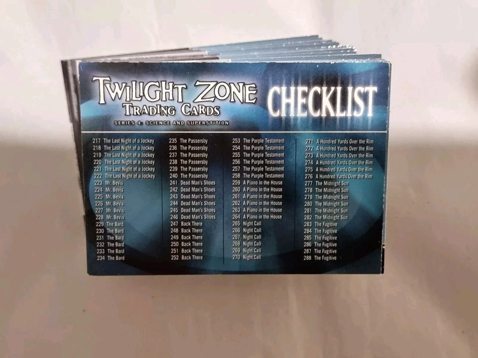 TWILIGHT ZONE SERIES 4 TRADING CARDS 72 CARD BASE SET RITTENHOUSE SCIENCE SUPERS - Image 2 of 4