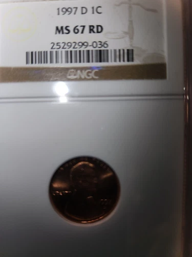 1997D Lincoln Cent NGC MS67 This one has some excellent luster!