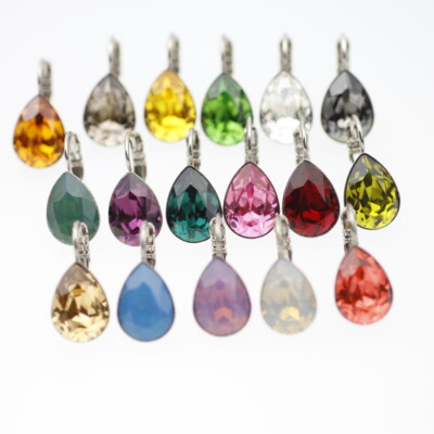 Tropfen Ohrringe mit Swarovski Kristallen von Swarovski Tropfen, Made in Germany