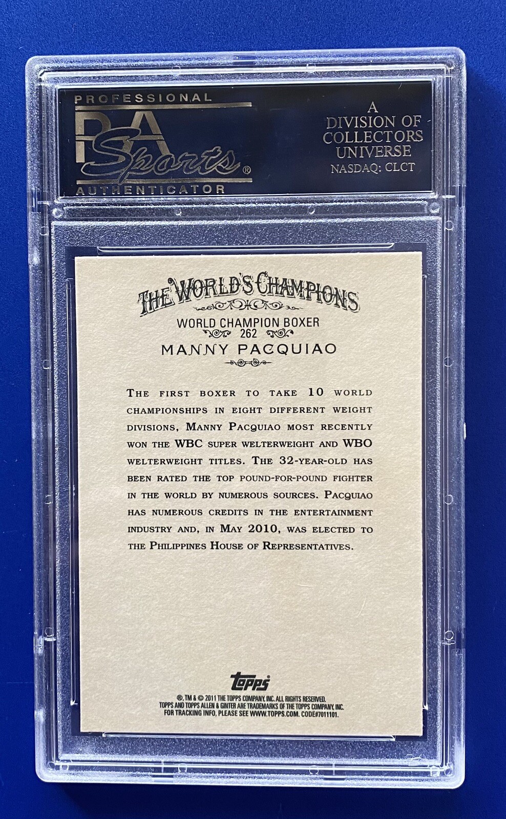 Manny Pacquioa 2011 Topps Allen and Ginter #262 Psa 10 view 3