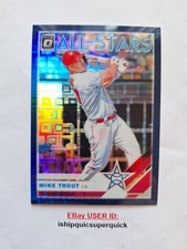 2019 Donruss Optic Baseball Mike Trout All-Stars Blue Pandora Prizm /99, #100