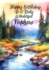 NEW Happy Birthday To A Truly Wonderful Nephew A5 Card For Nephew Scenic Design