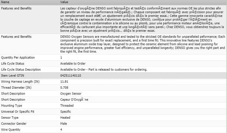Sensor de oxígeno aguas arriba DENSO para Honda CR-V L4-2,0 L 1997-2001 Foto 2 de 4