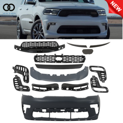 Complete Front Bumper Assembly Black For 2021 2022 Dodge Durango W/Radar Hole
