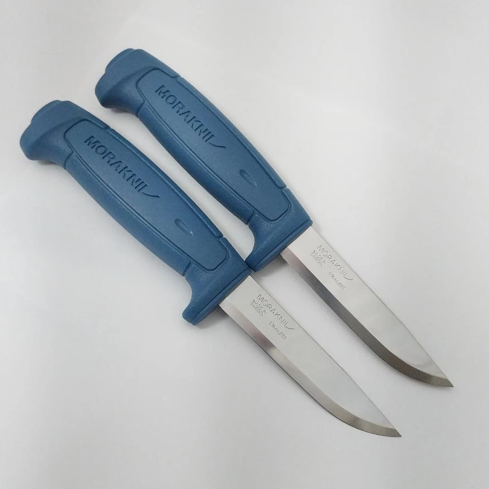 Lote de 2 piezas Mora Morakniv Basic 546 acero inoxidable azul supervivencia cuchillo hoja fija 01504 Foto 3 de 4