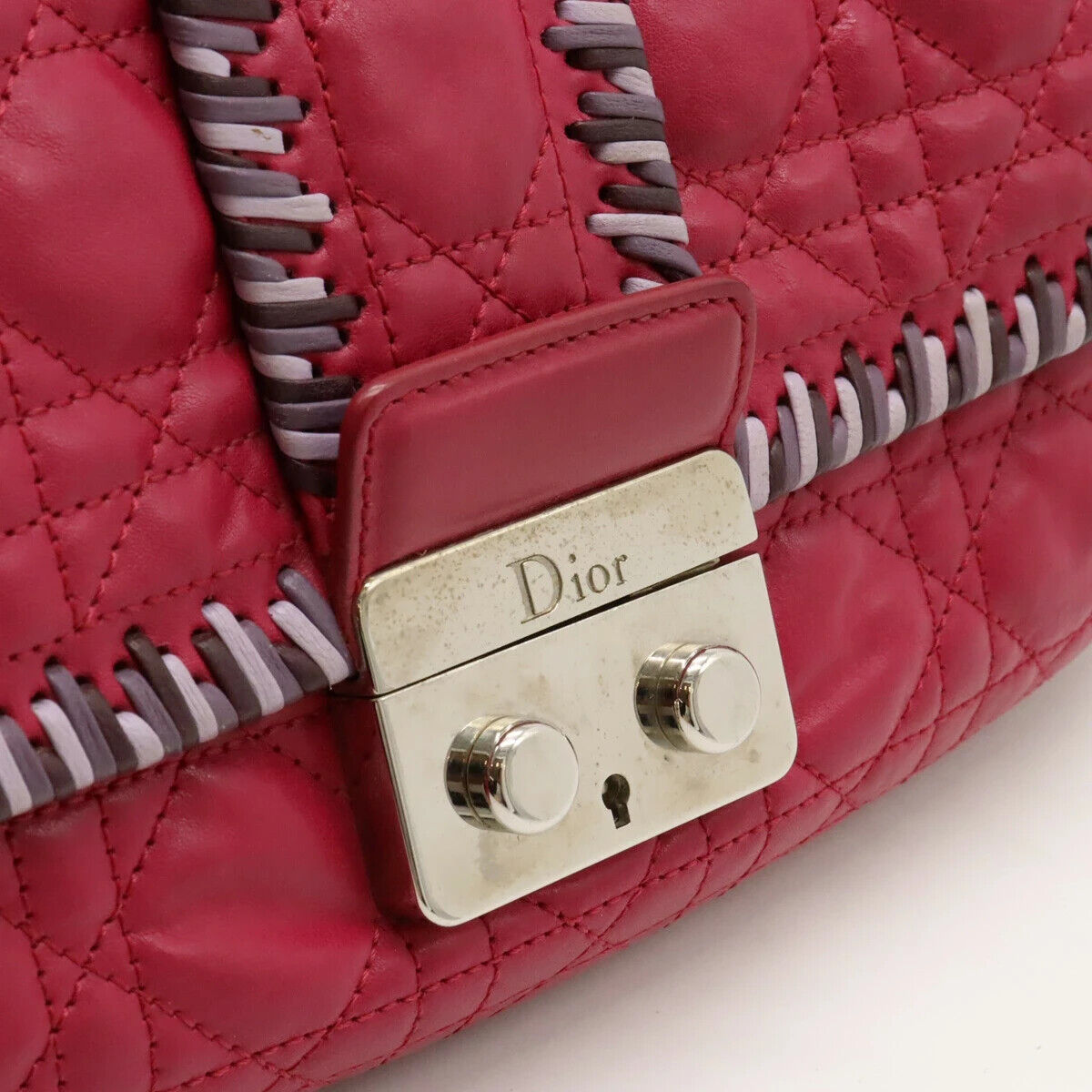 Christian Dior New Rock Cannage Chain Shoulder Bag Leather Christian Dior New Rock Cannage Chain Shoulder Bag Leather