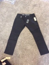 Raw X  Mens Stretch Jeans Pants Black Standard Vintage Inspired RXP-9613