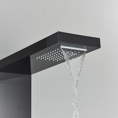 Black Shower Panel Tower System w/ Message Jets Tub Spout Handheld Shower Head - Picture 8 of 12