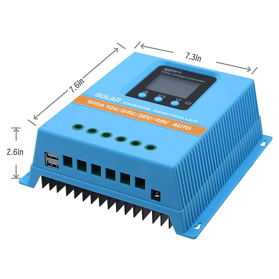 60-100A  12V-48V MPPT Solar Ladegerät Controller Smart  Batterieregler 2 USB LCD - Bild 3 von 4