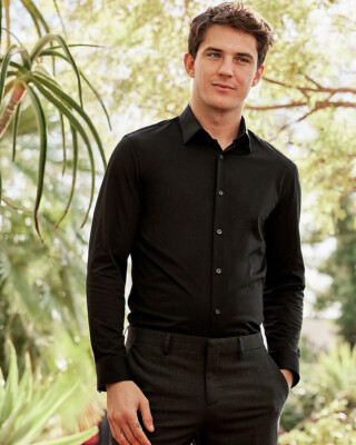 NEW EXPRESS $78 SOLID BLACK EXTRA SLIM STRETCH MODERN 1MX DRESS SHIRT SZ XL  | eBay