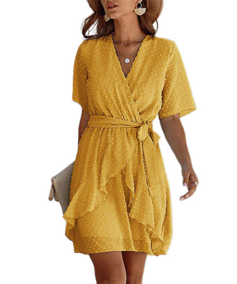 Robe portefeuille à pois mode suprême taille M