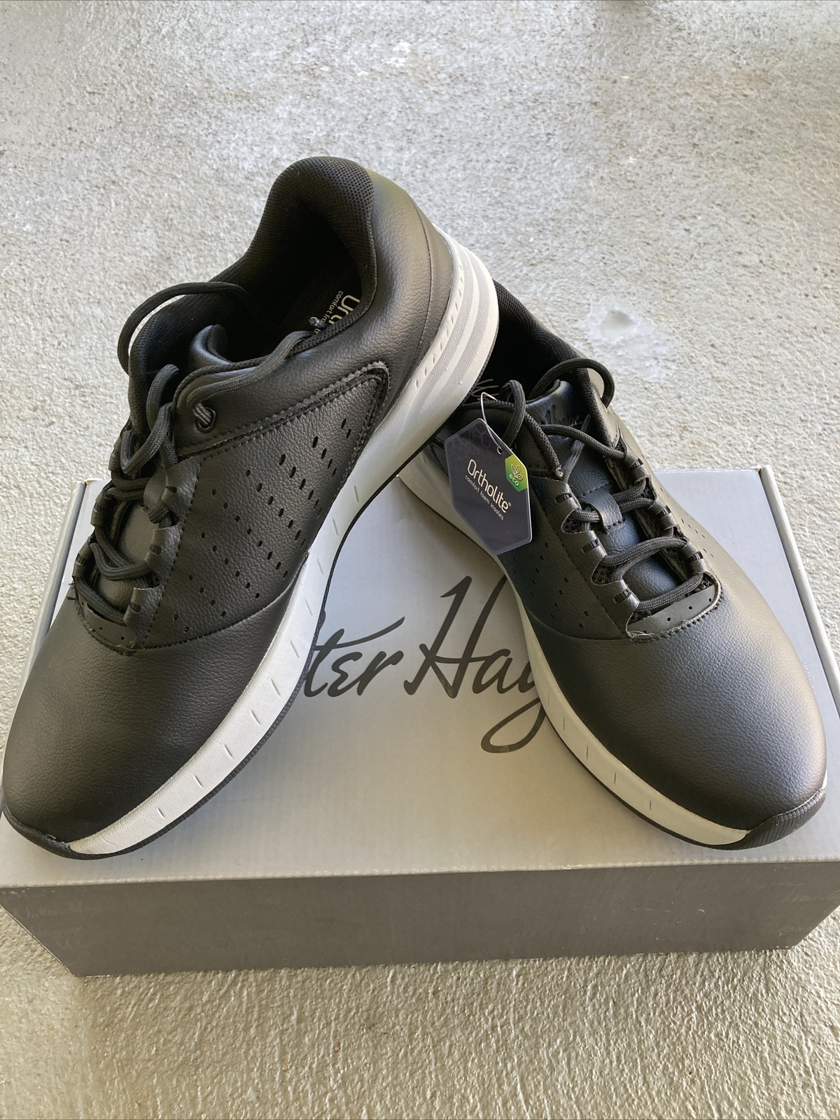 New Walter Hagen Golf Shoes Men's SZ 10W Black Leather Ortholite Course eBay