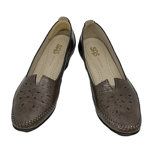 SAS Sonyo Taupe Brown Patent Leather Slip On Pumps Shoes Women’s Size US 7.5 N - Picture 2 of 13