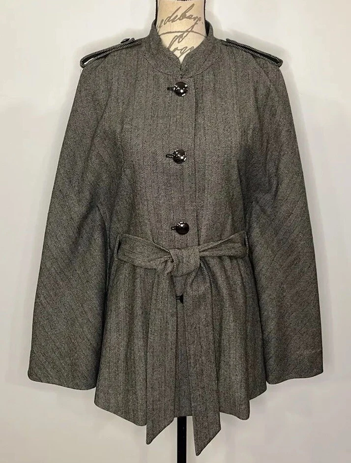 NWT Kenneth Cole ‘Kiss Me’ wool blend cape poncho jacket M