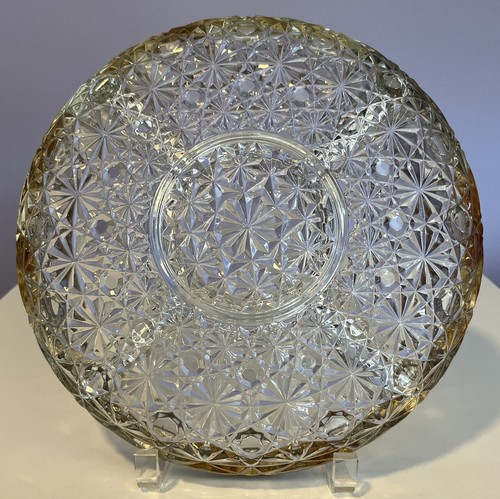 Vintage Daisy Button Glass w/ Silver Trim Relish Tray Divided 5 section Platter - Picture 11 of 14