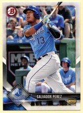 2018 Bowman Salvador Perez baseball card #18 Kansas City Royals