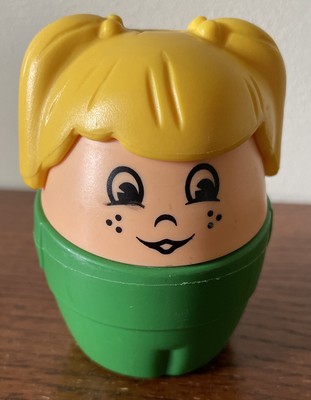 Step 2 Chunky Little People Girl Blonde Hair Green Bottom 3.5'' tall