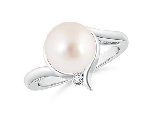 2.05Ct Round Shape Natural Freshwater Pearl Solitaire Women's Ring In 925 Silver
