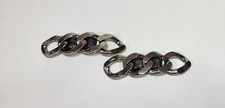 Vintage Musi Pat Pend Silver Tone Goth Chain Link Shoe Clips