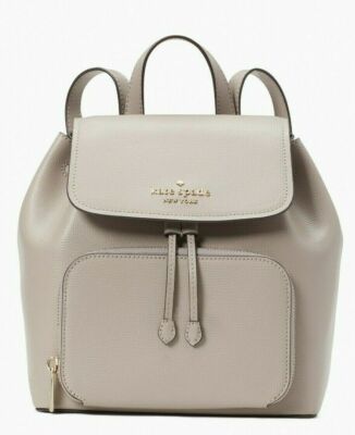 Kate Spade Women's Warm Taupe Darcy Flap Leather Backpack (WKR00548) - NWT