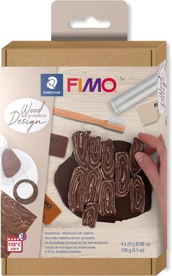 FIMO SOFT Modelliermasse-Set WOOD EFFECT ofenhärtend 4 Halbblöcke à 25 g