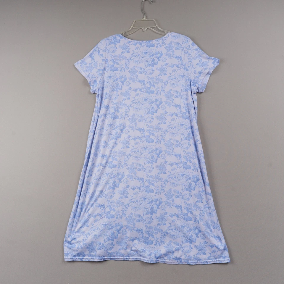 Camisón Laura Ashley Mujer M Azul Floral Toile Camisa para Dormir Vestido Foto 3 de 4