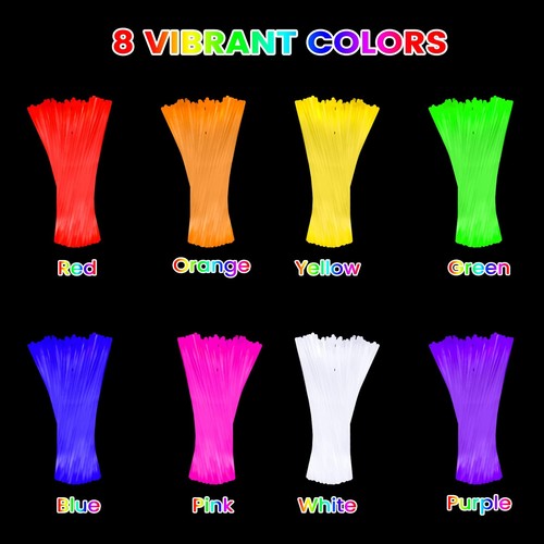 Glow Sticks Bulk Party Favors 100 Pack 8" Glow in the Dark Party Supplies Lig... - Afbeelding 7 van 7