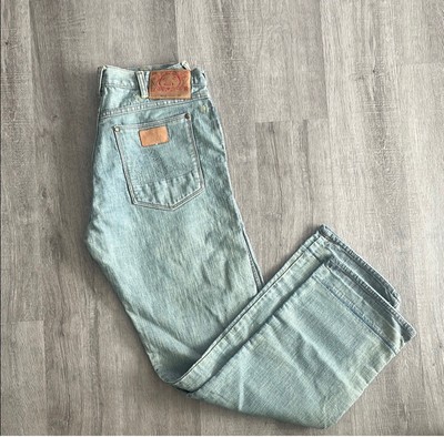 Evisu Blue Straight Jeans Classic Denim Style