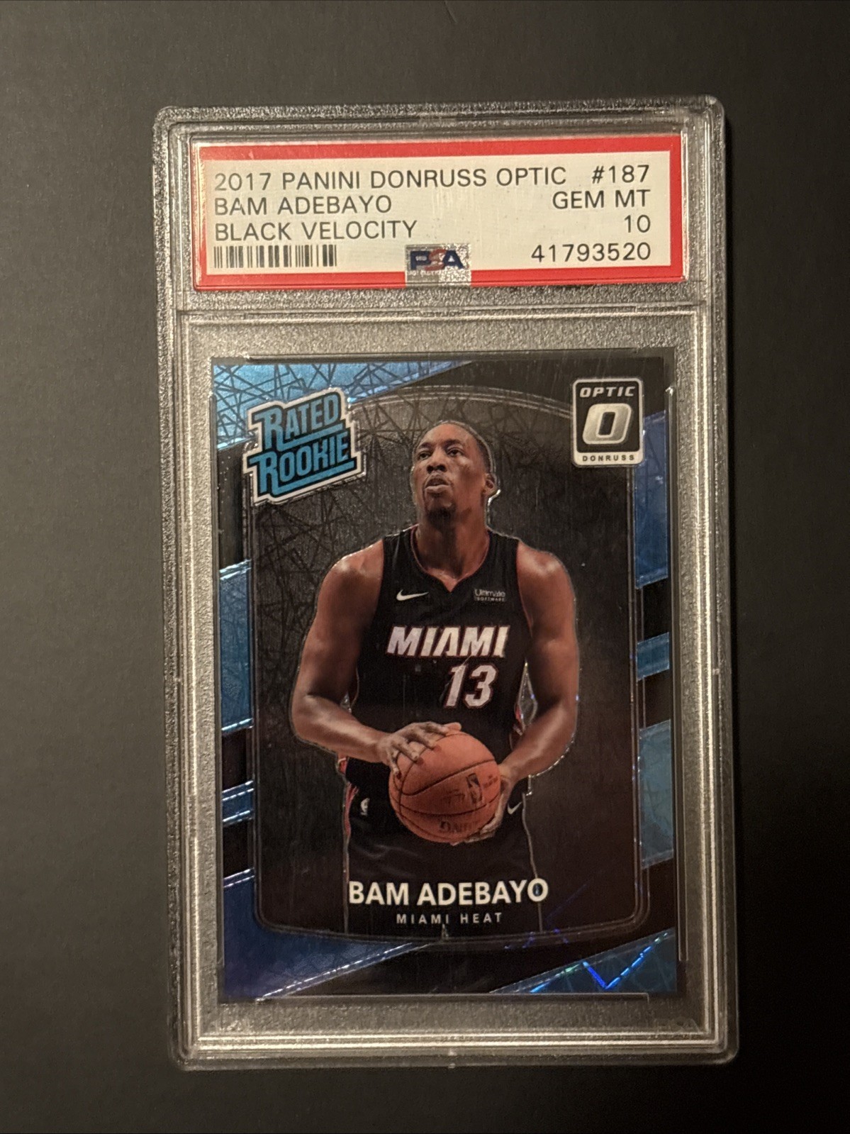 2017 Optic Bam Adebayo Psa 10 Black Velocity /39!!