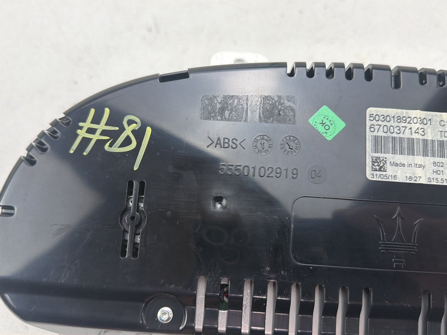 Maserati Ghibli 2014-2017 Instrument cluster P/N 670037143