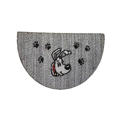Puppenhaus Fußmatte Maßstab 1:24 grau Halbmond Hund & Pfotenabdruck Design