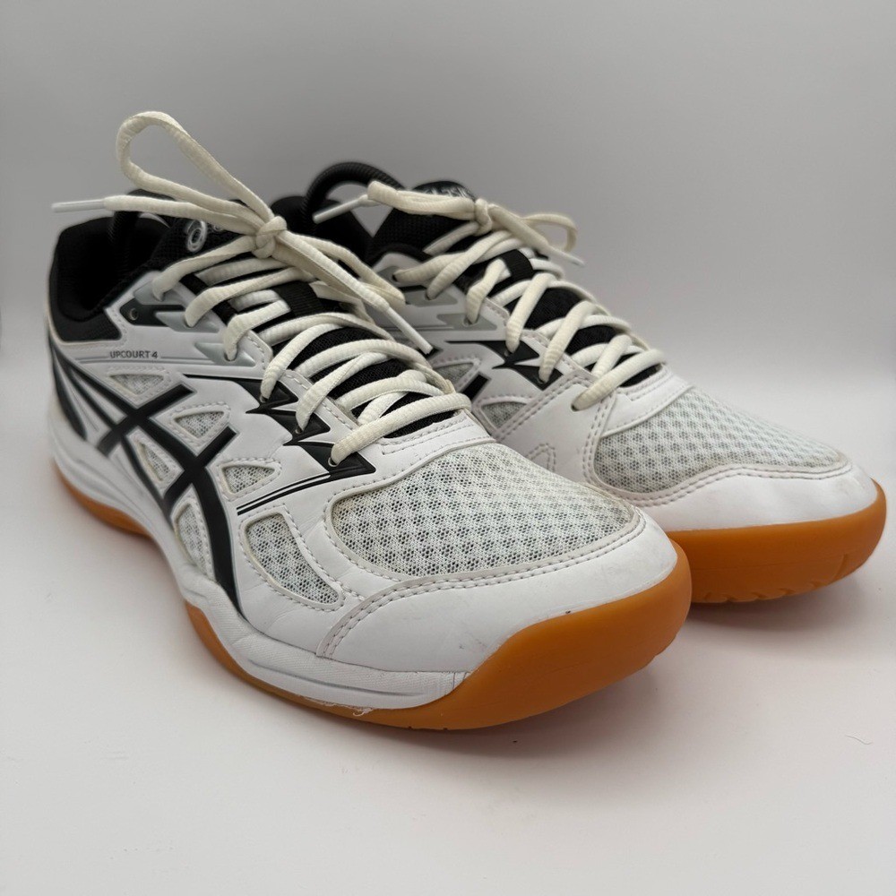Women's ASICS Upcourt 4 White Black Athletic Shoes Gum Sole Size 11 1072A055 thumbnail 2