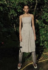 Celine Bustier Grey Dress Light Wool Tweed 40 Resort 2018 Phoebe Philo