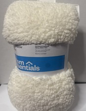 Soft Faux Fur Body Pillow Cover 20" x 50" Room Essentials ivory NEW 