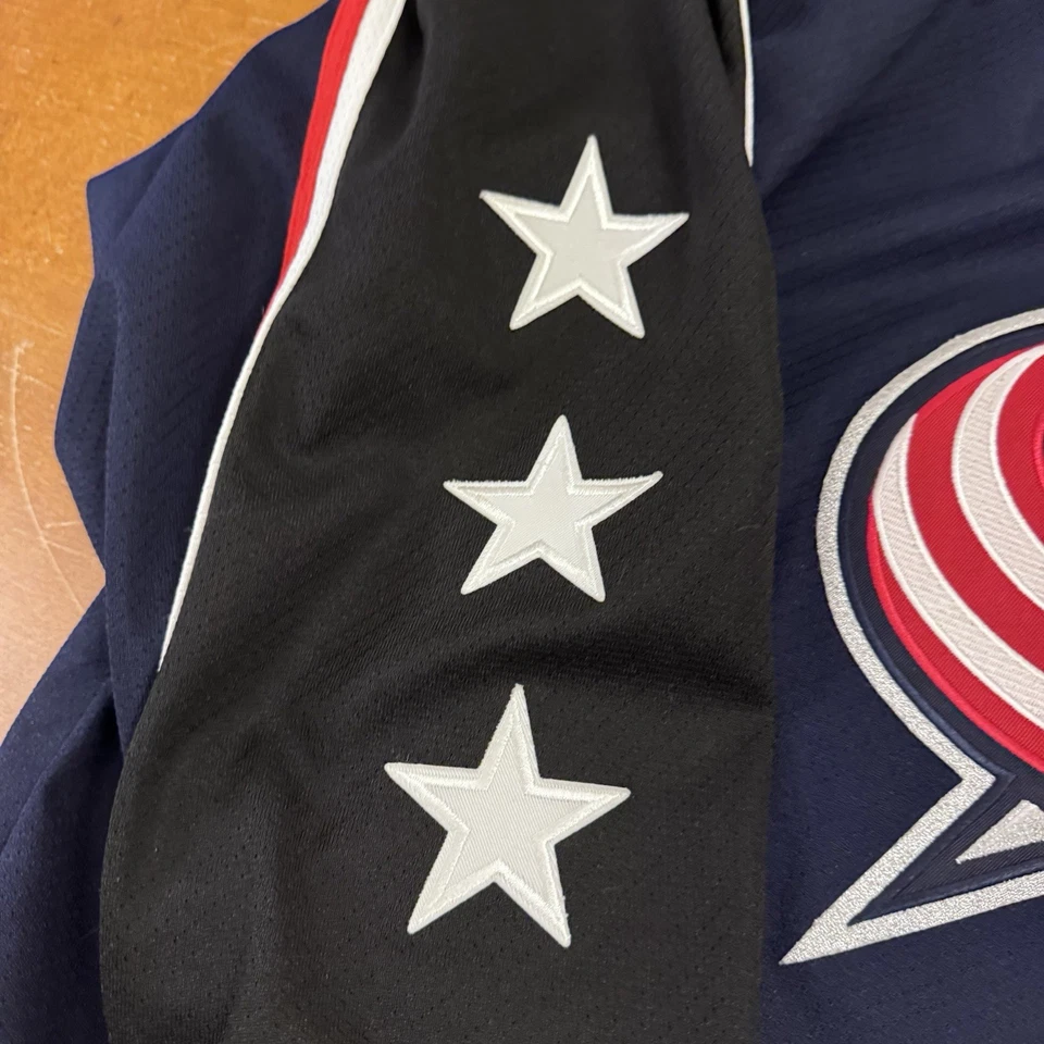 VINTAGE Columbus Blue Jackets Jersey Mens Extra Large Blue Air Knit NHL KOHO - Image 3 of 4