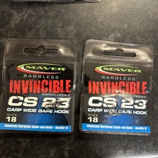 Maver Invincible CS23 Barbless Spade Hook Size 18 x 2pks