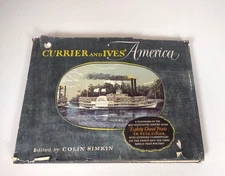 CURRIER AND IVES AMERICA 1952 Simkin 80 Prints In Full Color 12"×16" Book DJ VTG