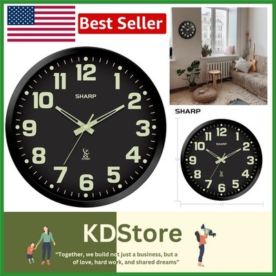 Glow-in-the-Dark Atomic Wall Clock with Automatic Time Sync